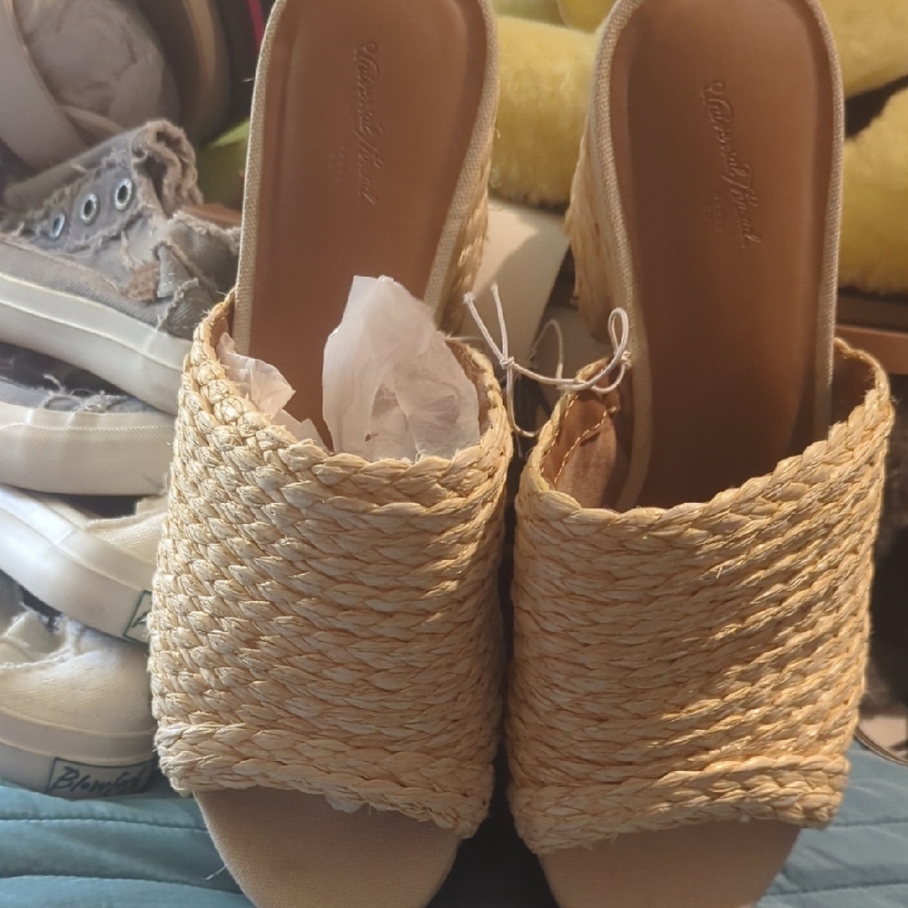 Cream Mules with Woven Sole and Bohemian Flair